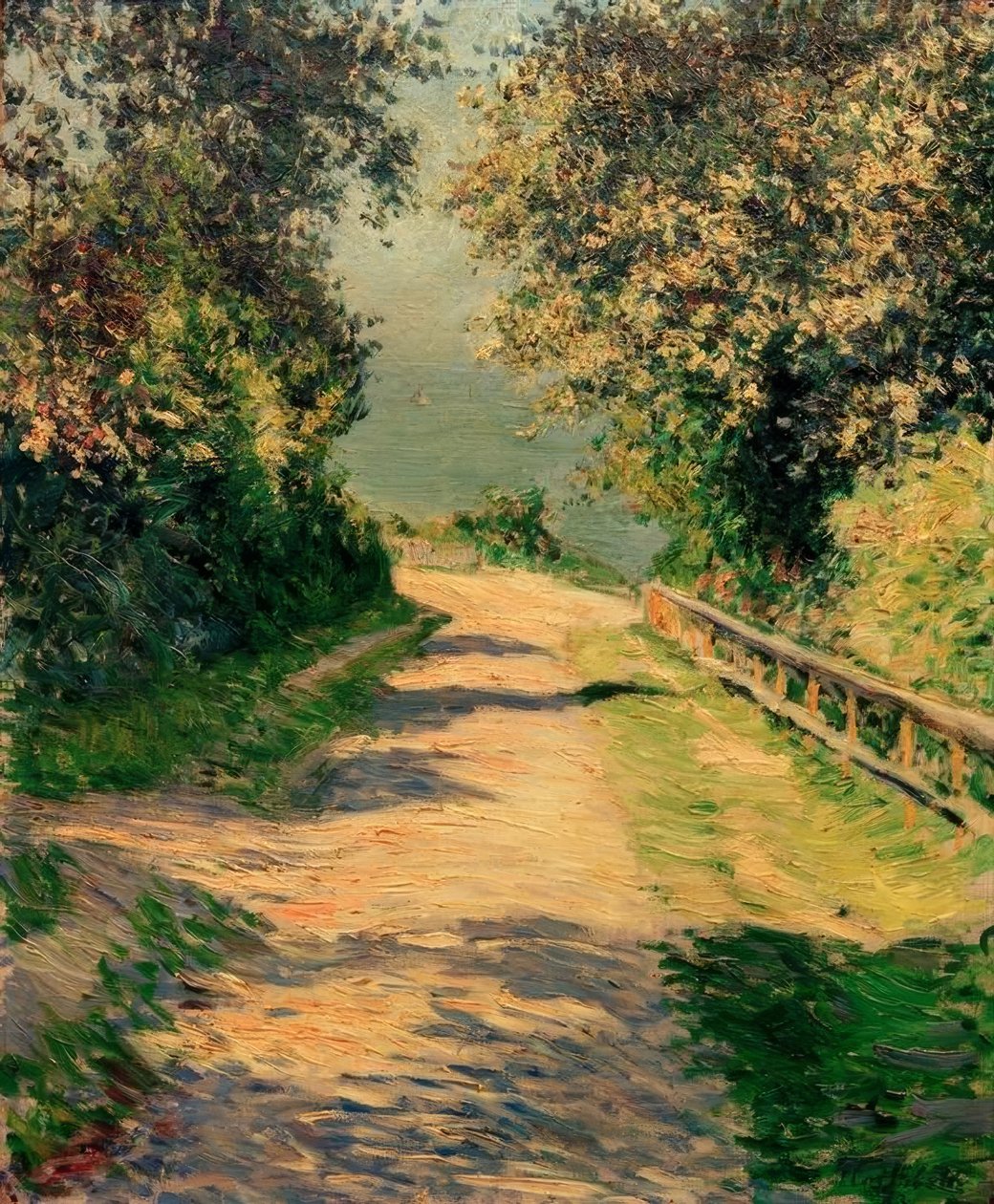 Çiçekler villasının sokağı, Trouville by Gustave Caillebotte