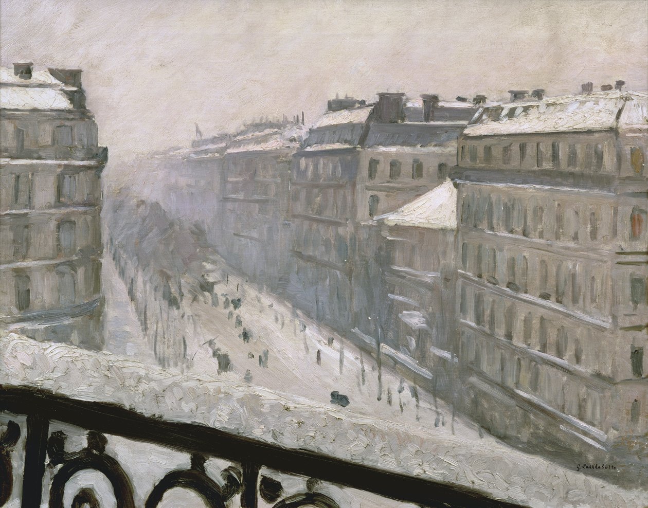 Karda Boulevard Haussmann, 1879 veya 1881 by Gustave Caillebotte