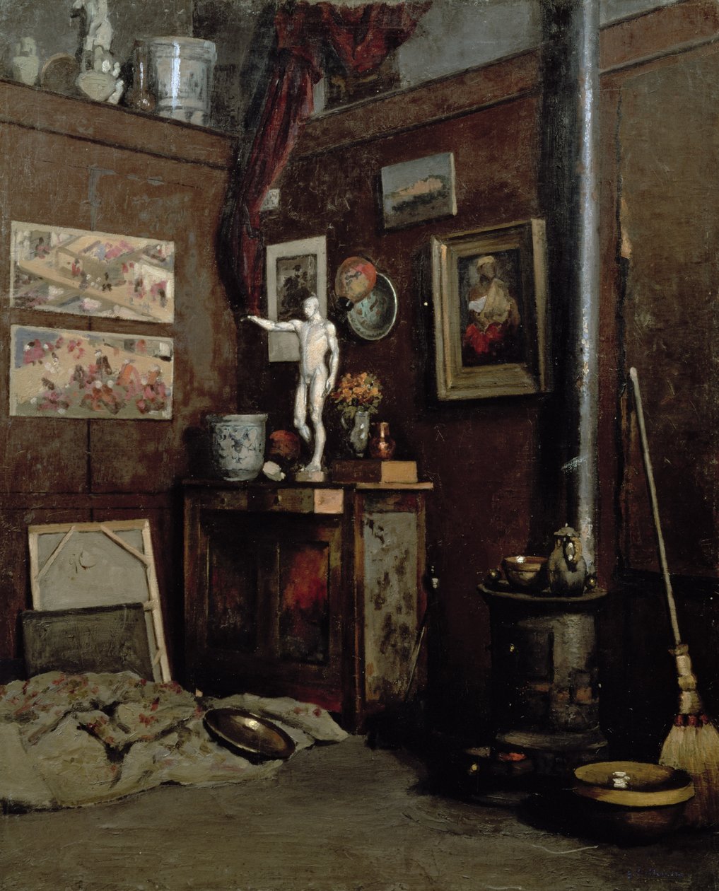 Bir Stüdyonun İç Mekanı, c.1872-74 (tuval üzerine yağlı boya) by Gustave Caillebotte