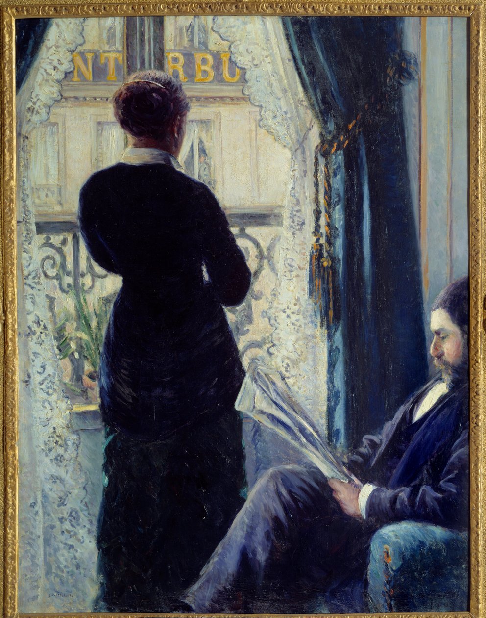 İç, penceredeki kadın by Gustave Caillebotte