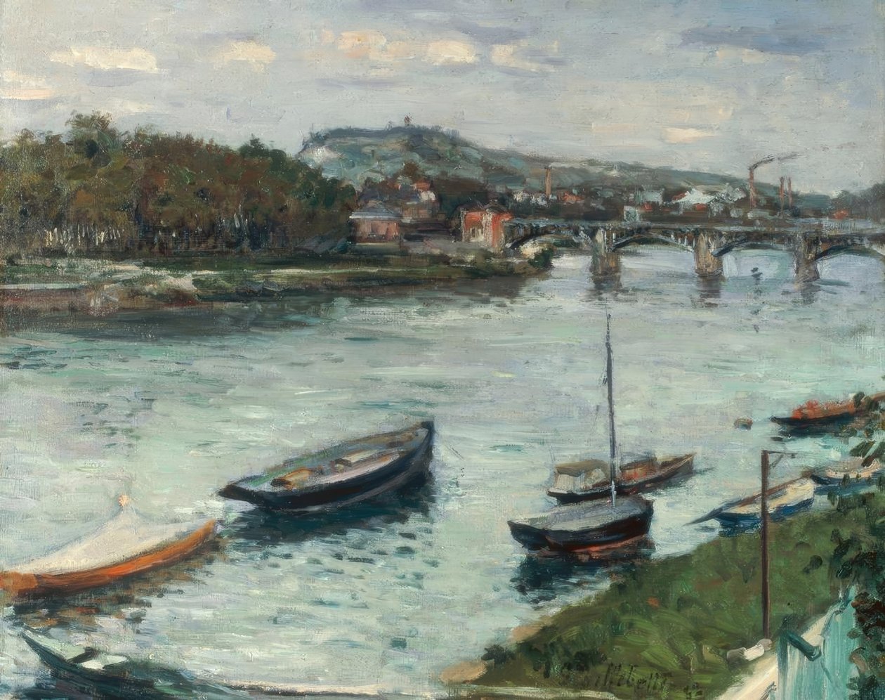 Banka ve Argenteuil köprüsü by Gustave Caillebotte