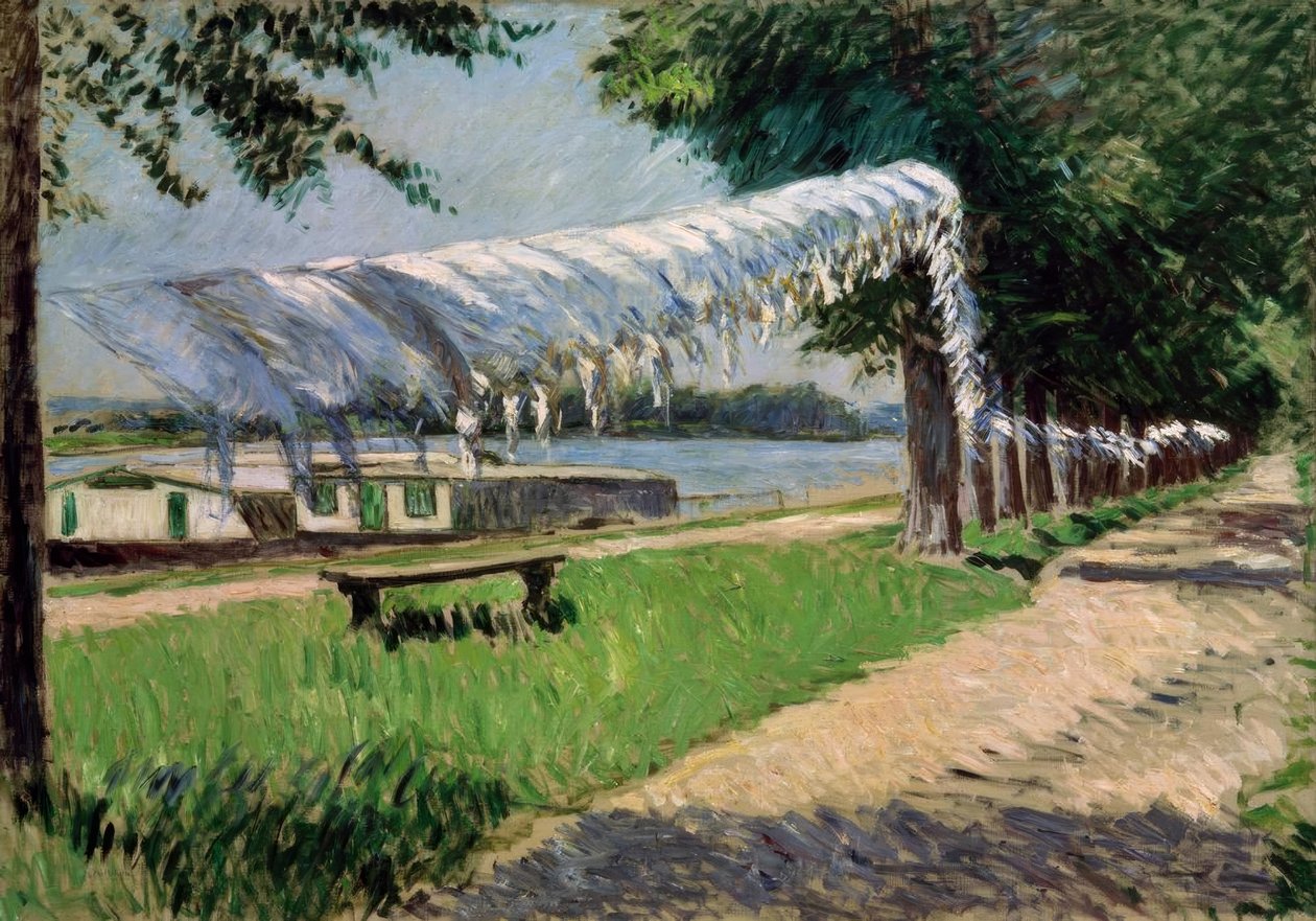 Seine kıyısında çamaşır kurutma, Petit Gennevilliers by Gustave Caillebotte