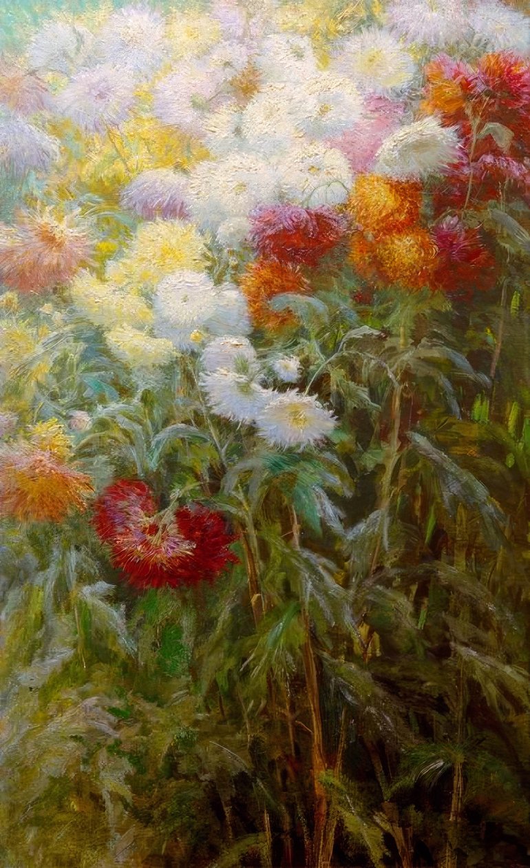 Krizantem masifi, Petit Gennevilliers bahçesi by Gustave Caillebotte