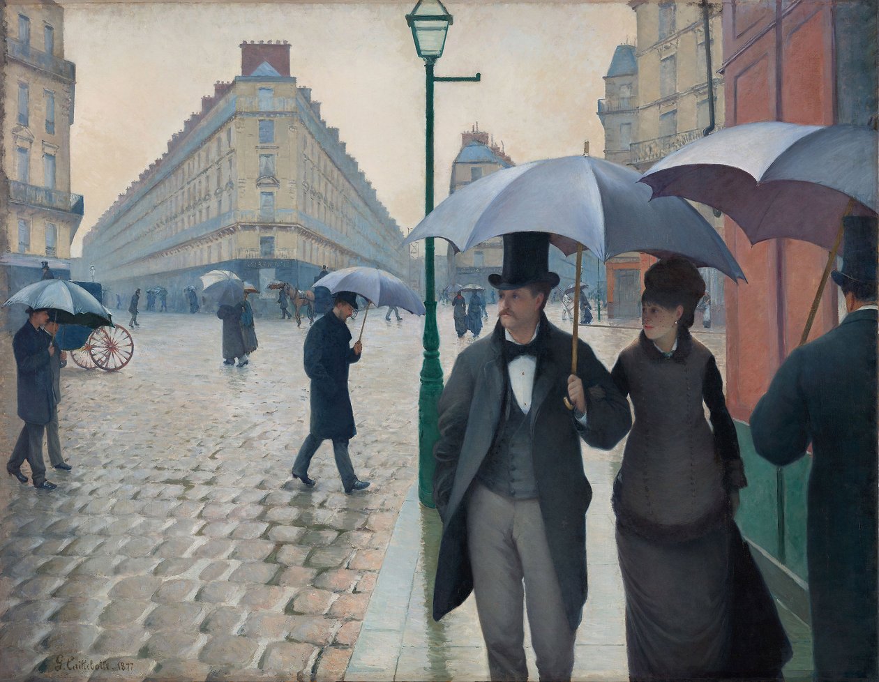 Paris Caddesi, Yağmurlu Bir Gün by Gustave Caillebotte