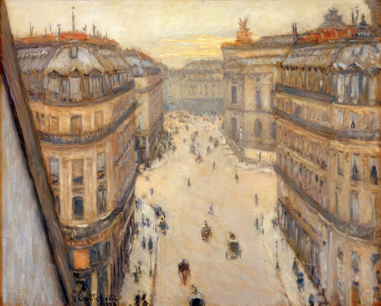 Rue Halévy, altıncı kattan görünüm by Gustave Caillebotte