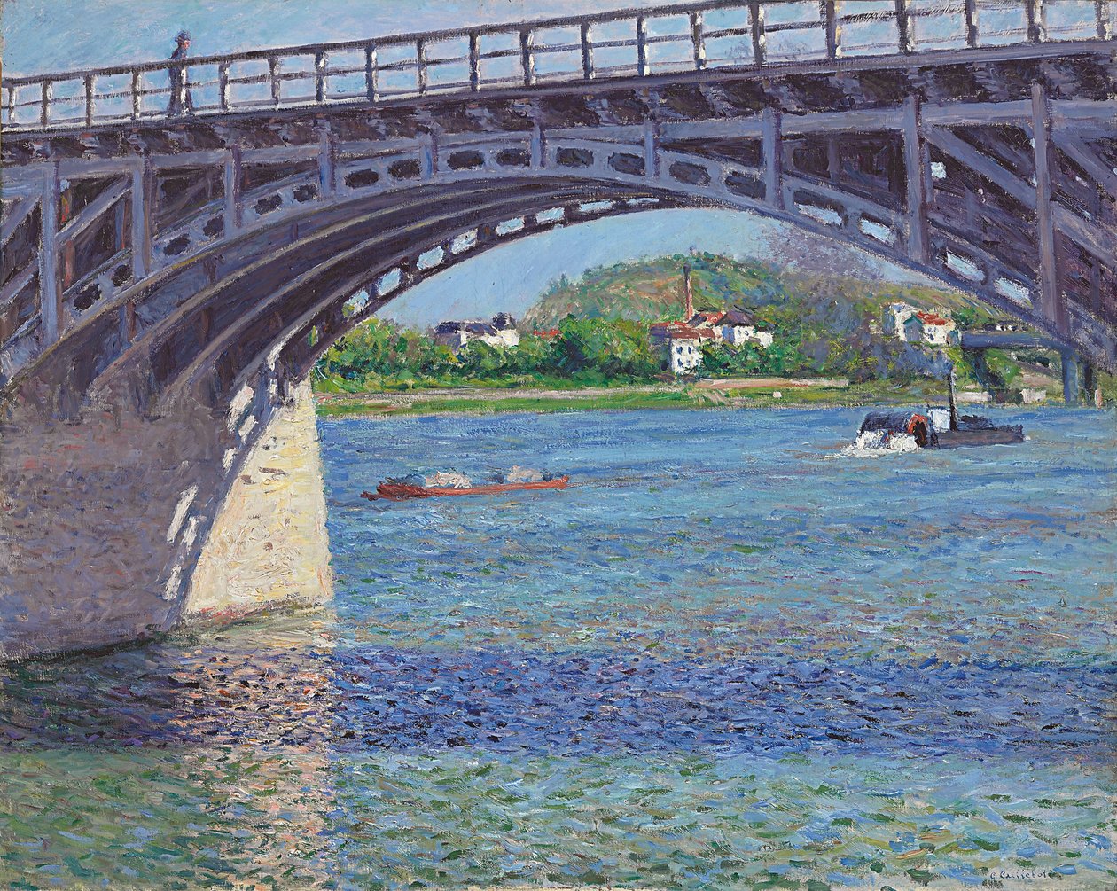 Argenteuil Köprüsü ve Seine; Argenteuil köprüsü ve Seine, c.1883 by Gustave Caillebotte