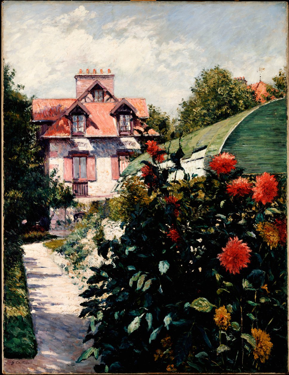 Dahlias, Petit Gennevilliers Bahçesi, 1893 by Gustave Caillebotte