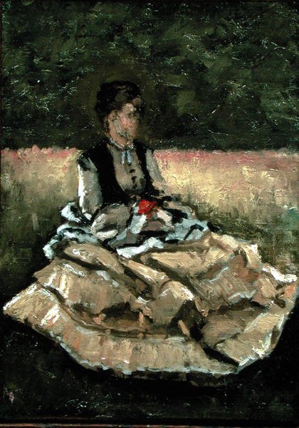 Çimenlerde Oturan Kadın (tuval üzerine yağlı boya) by Gustave Caillebotte