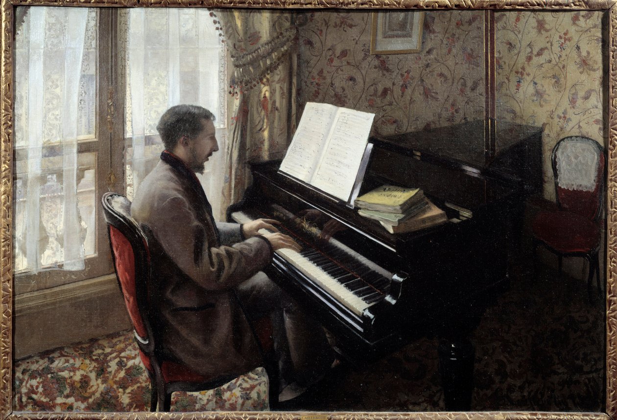 Piyano çalan genç adam. Gustave Caillebotte