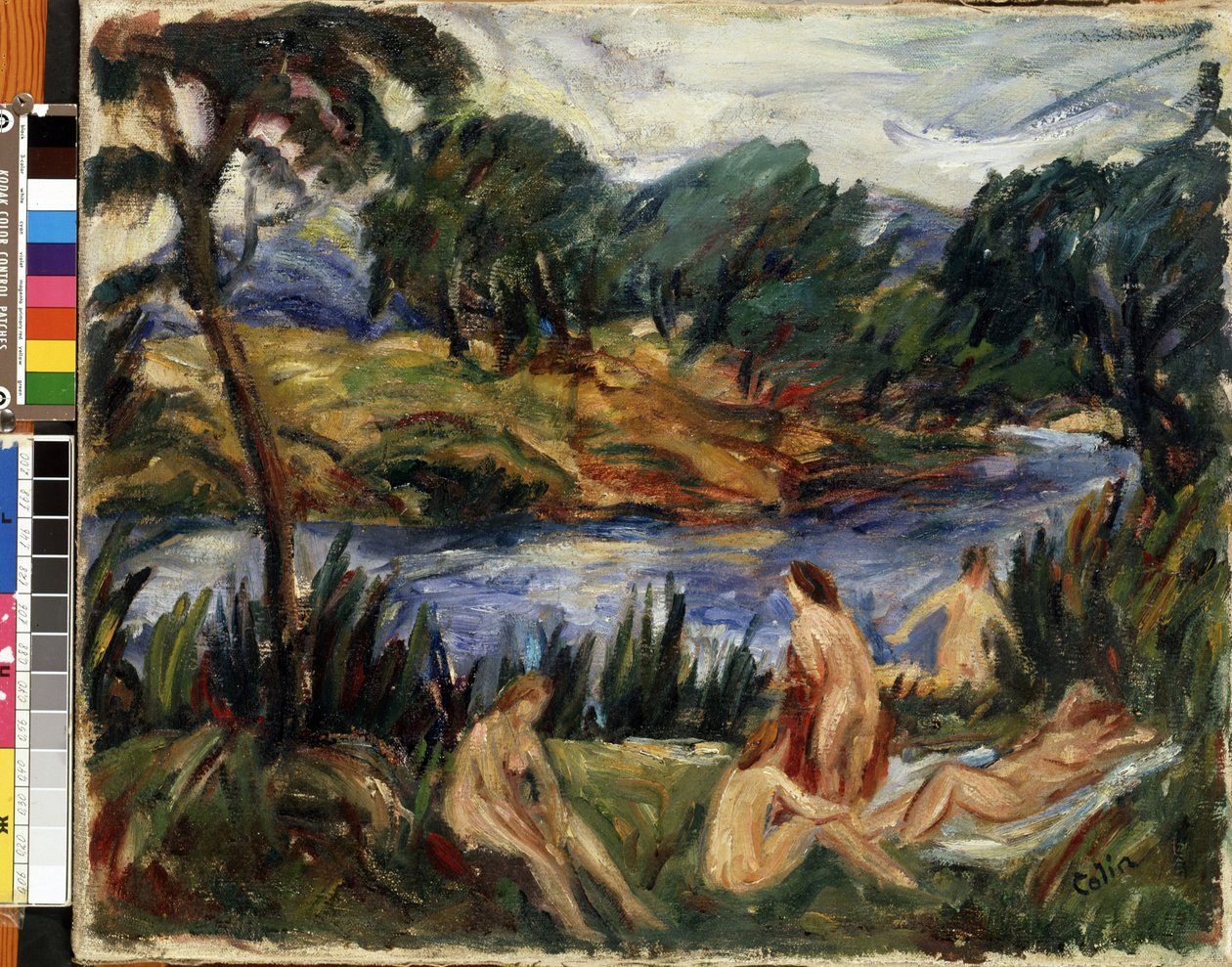 "Nehirdeki Kadınlar" (Nehirdeki Kadınlar) Tablo Gustave Colin (1829-1910) Tuval üzerine yağlı boya. DIŞAVURUMCULUK. Mikalojus Konstantinas Ciurlionis Güzel Sanatlar Müzesi, Kaunas, Litvanya by Gustave Colin