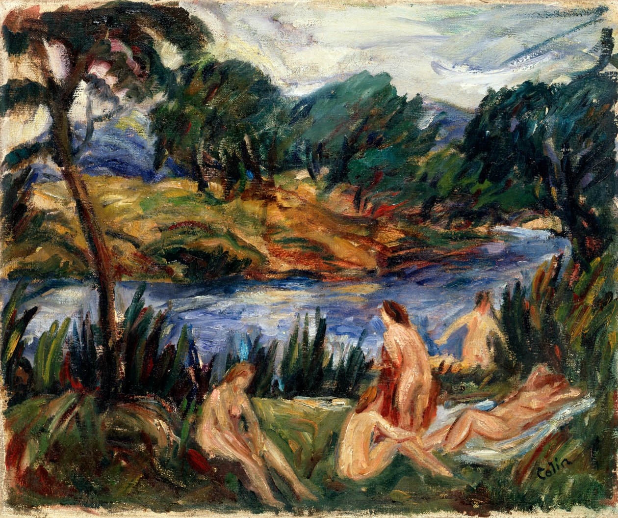 Nehirdeki Kadınlar, 19. veya 20. yüzyılın başlarında. by Gustave Colin