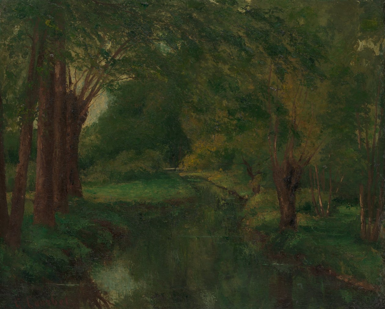 Açıklıktaki Bir Dere muhtemelen Dere, Valley of Fontcouverte, Study, muhtemelen 1862. by Gustave Courbet