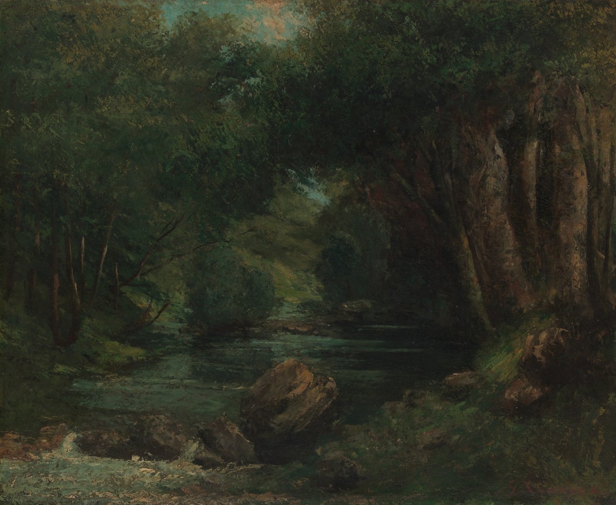 Ormanda Bir Dere, ca. 1868-77. by Gustave Courbet