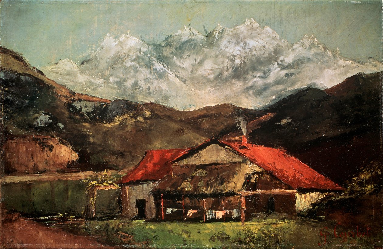 Dağlarda Bir Kulübe, c1874 by Gustave Courbet