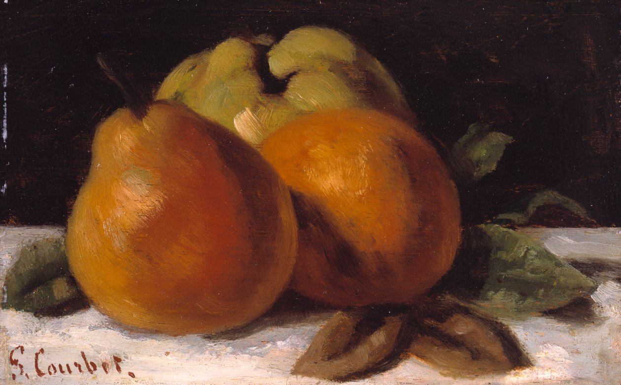 Elma, Armut ve Portakal, c.1871-72 (panel üzerine yağ) by Gustave Courbet