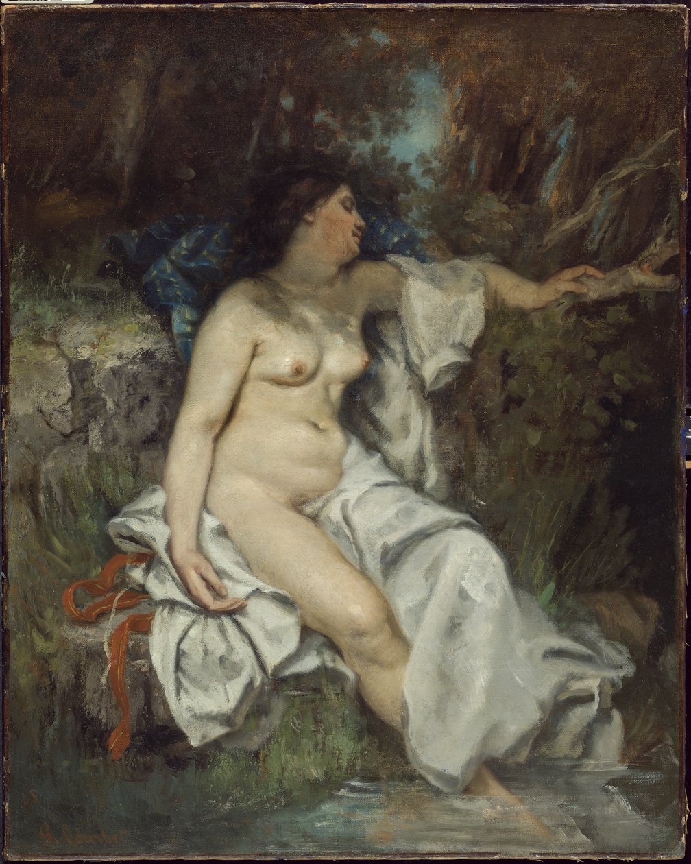 Derenin Yanında Uyuyan Bather, 1845 by Gustave Courbet