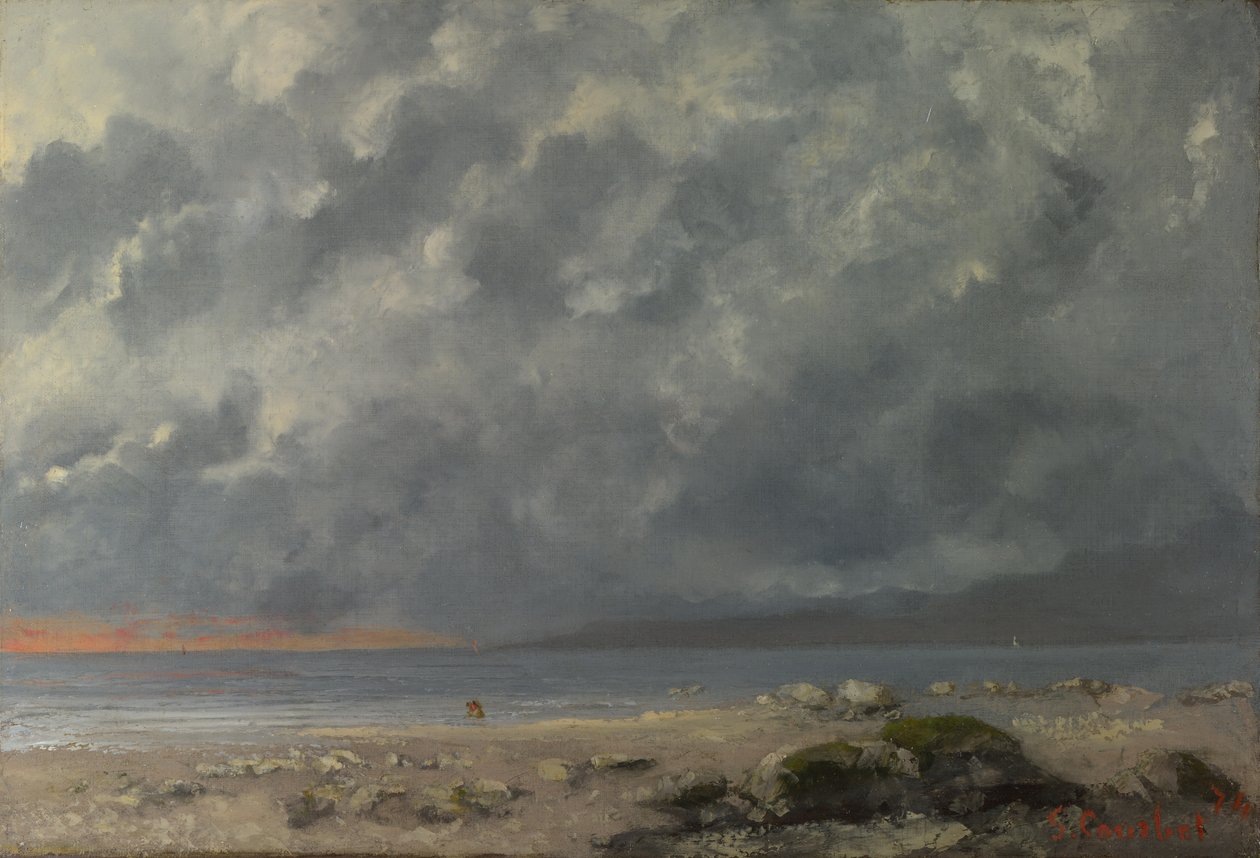plaj sahnesi by Gustave Courbet