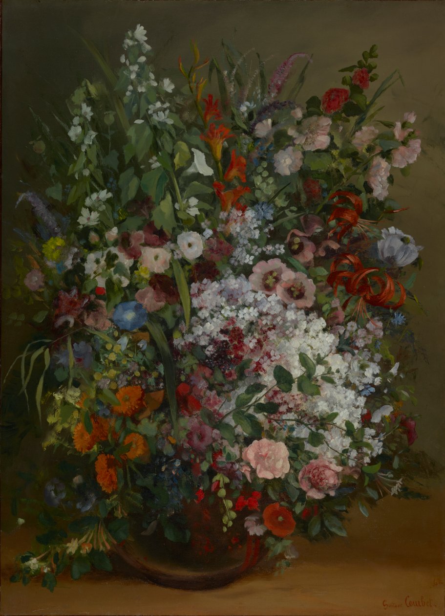 Vazoda Çiçek Buketi (tuval üzerine yağlı boya) by Gustave Courbet