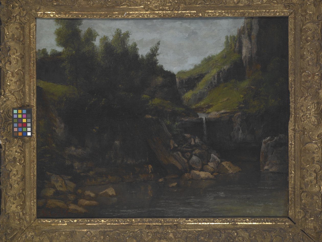 Kayalık Manzarada Çağlayan (tuval üzerine yağlıboya) by Gustave Courbet