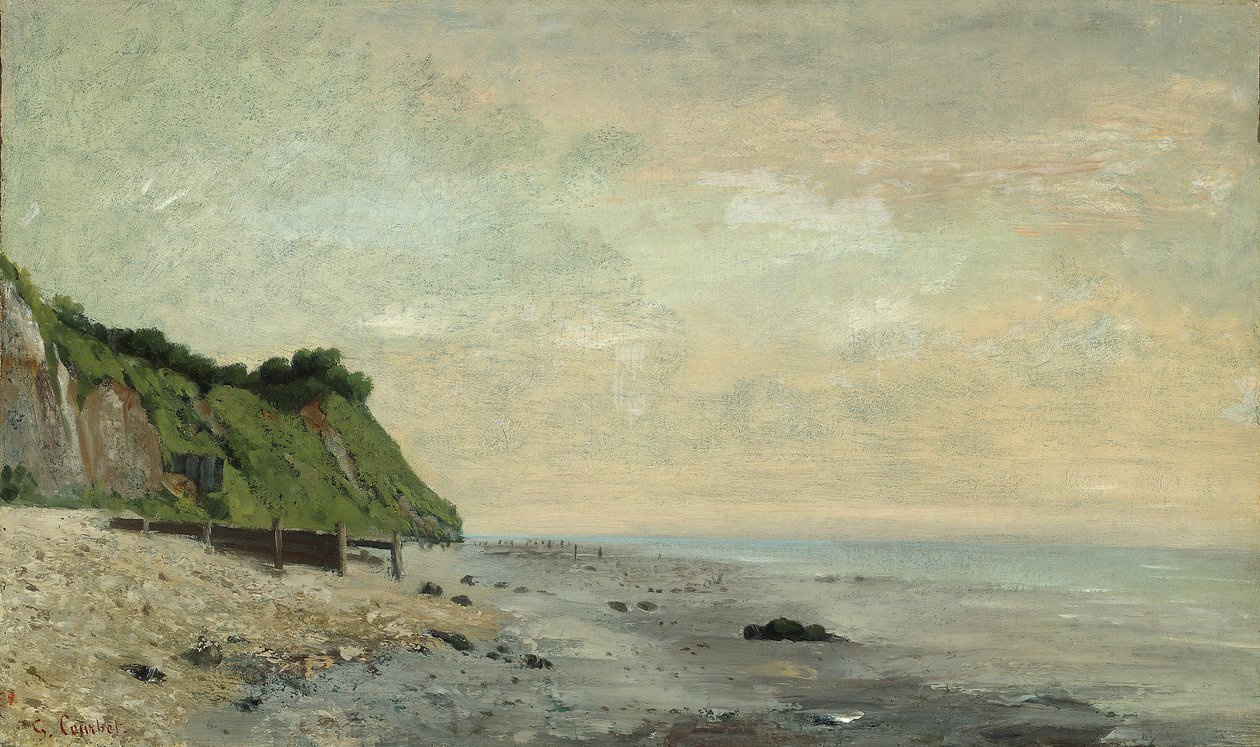 Deniz Kıyısında Kayalıklar: Küçük Plaj, Deniz Kıyısında Gündoğumu Uçurumu, Görülen Küçük Plaj... by Gustave Courbet