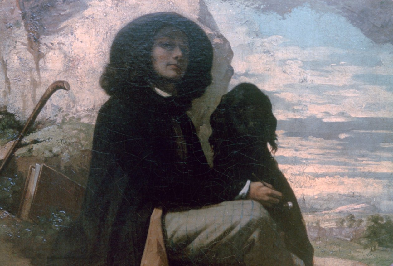 Courbet, Kara Köpeğiyle, 1842 by Gustave Courbet