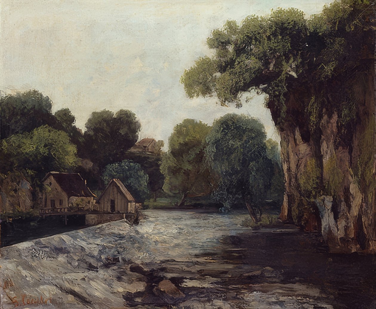 Değirmen bendi. 1866 by Gustave Courbet