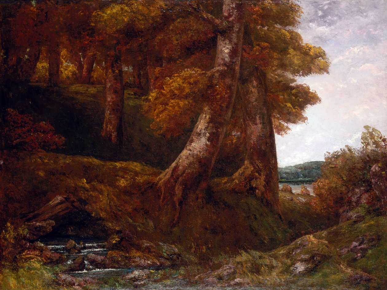 Ormana Giriş, 1855 dolayları (tuval üzerine yağlı boya) by Gustave Courbet