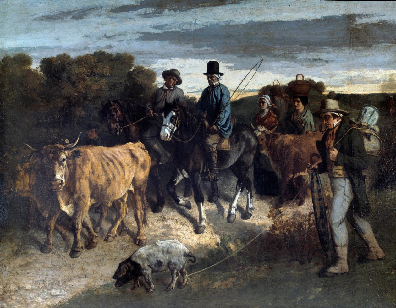 Gustave Courbet'nin (1819-1877) Resim Sergisinden Dönen Flagey Çiftçileri. 19. yüzyıl. Besancon, Güzel Sanatlar Müzesi by Gustave Courbet
