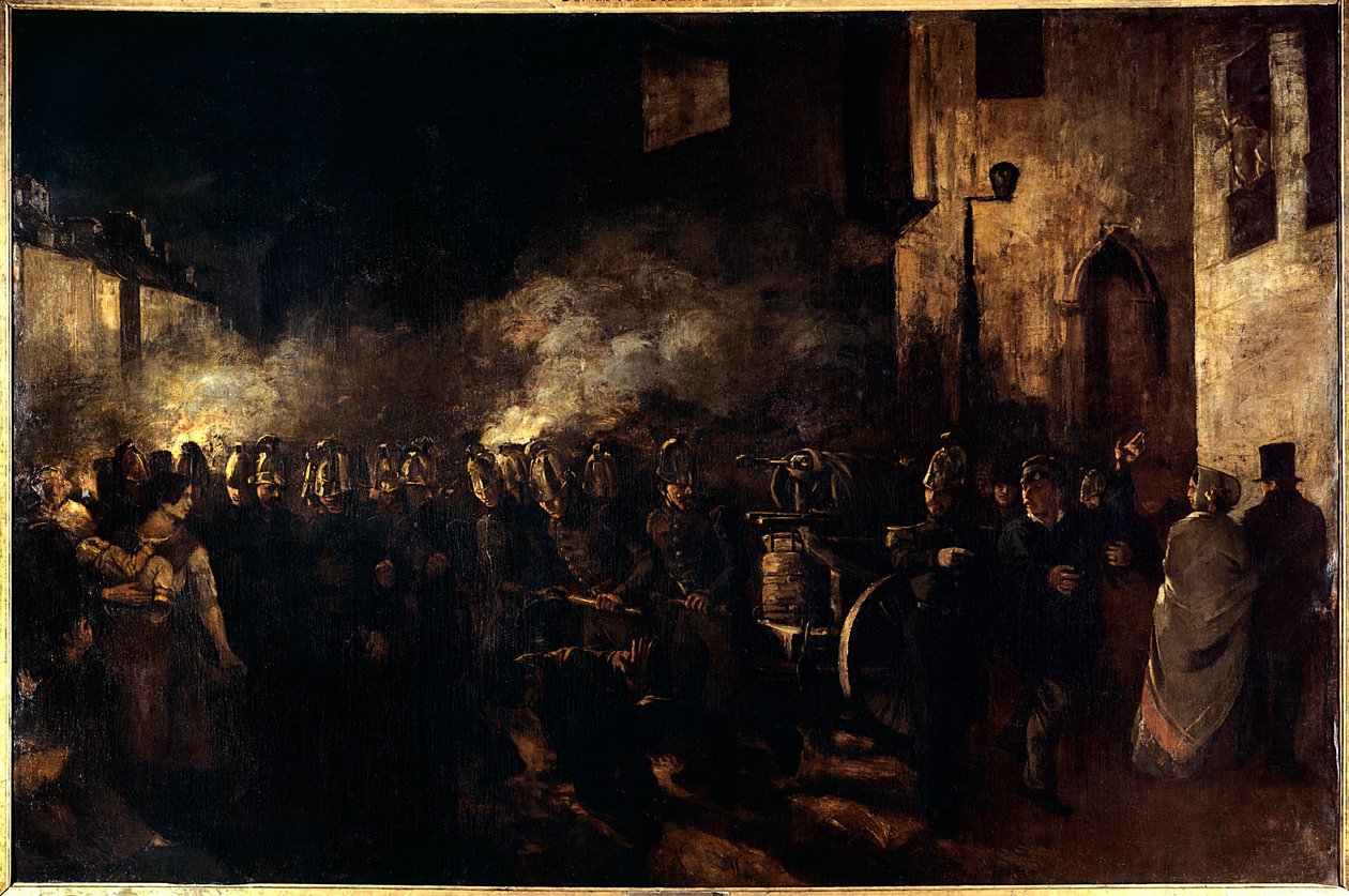 Yangınla uğraşan itfaiyeciler Gustave Courbet (1819-1877) 1850 Güneş. 3,88x5,8 m Paris, Musee du petit palais by Gustave Courbet