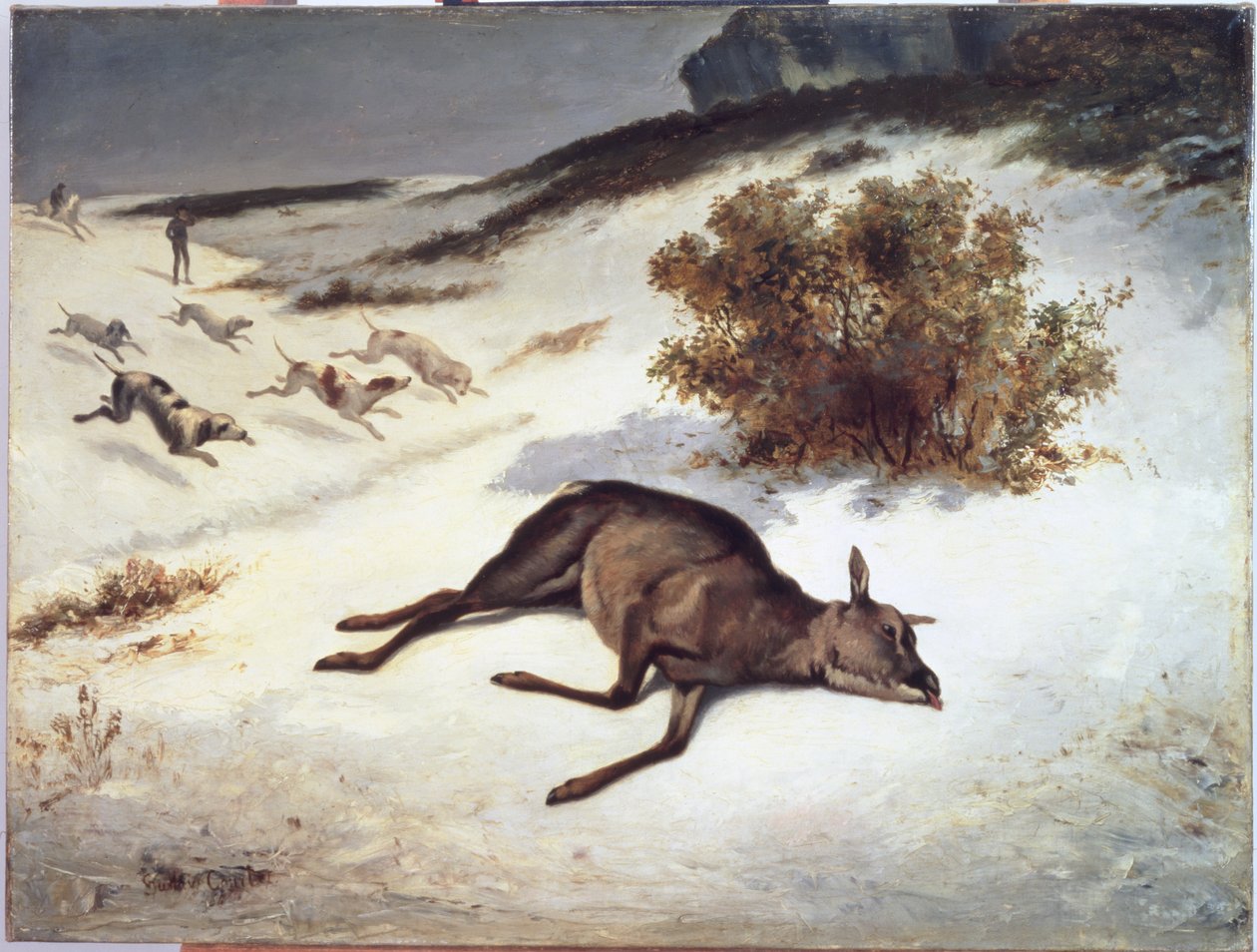 Karda Zorlanan Arka, 1866 by Gustave Courbet