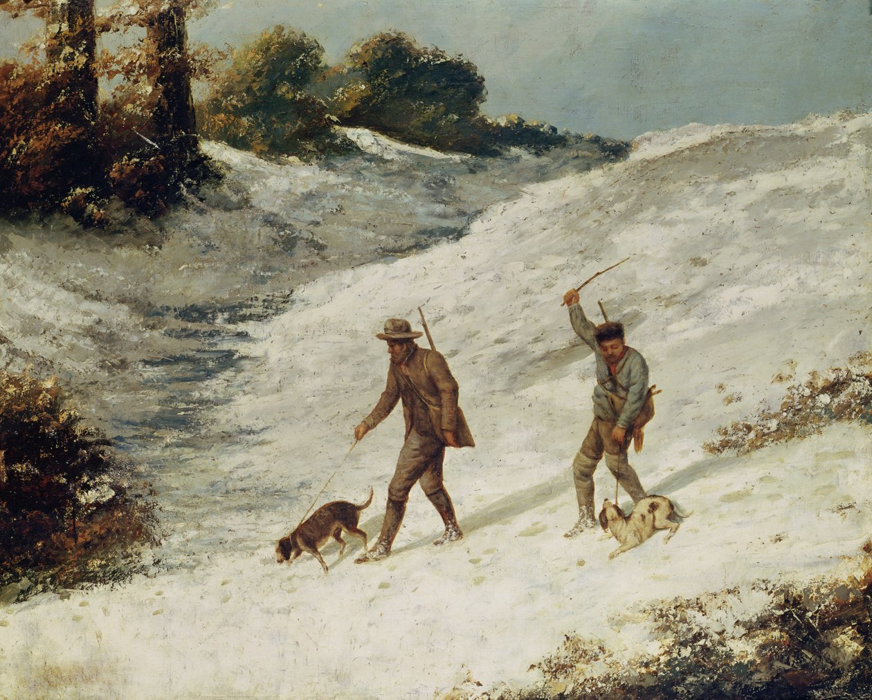 Kardaki Avcılar veya Kaçak Avcılar by Gustave Courbet