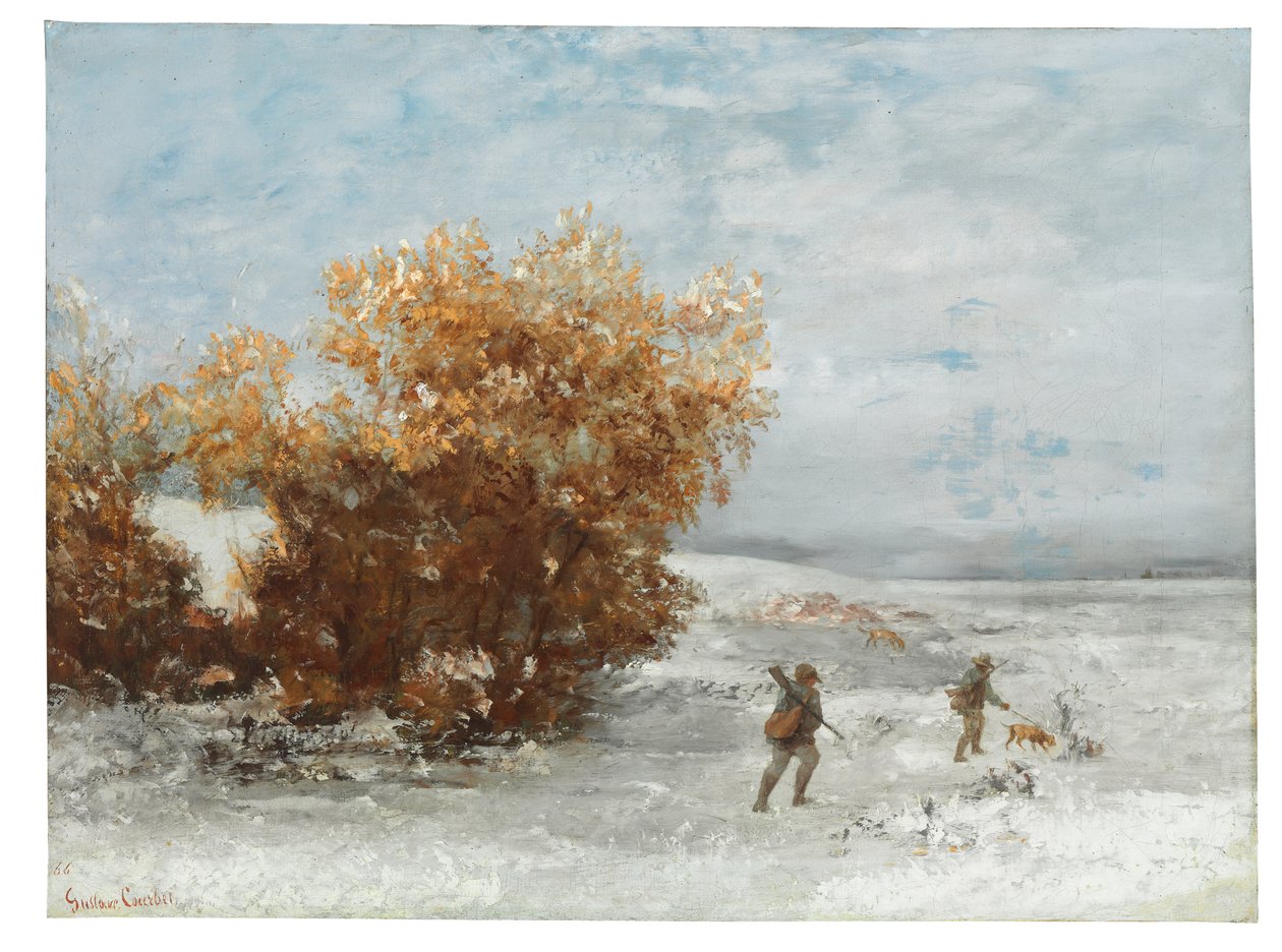 Karda Avcılar, 1866 by Gustave Courbet