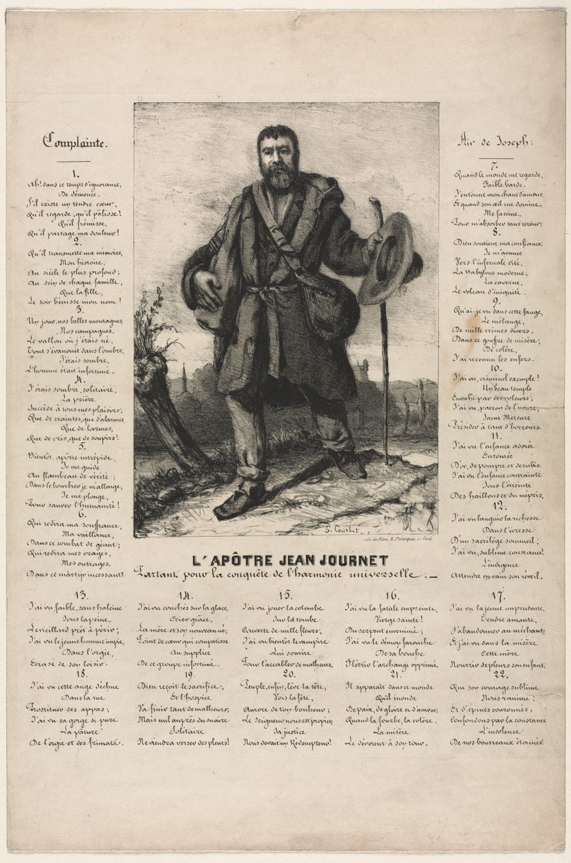 Jean Journet Evrensel Uyumun Fethi için Ayrılırken, 1850. by Gustave Courbet