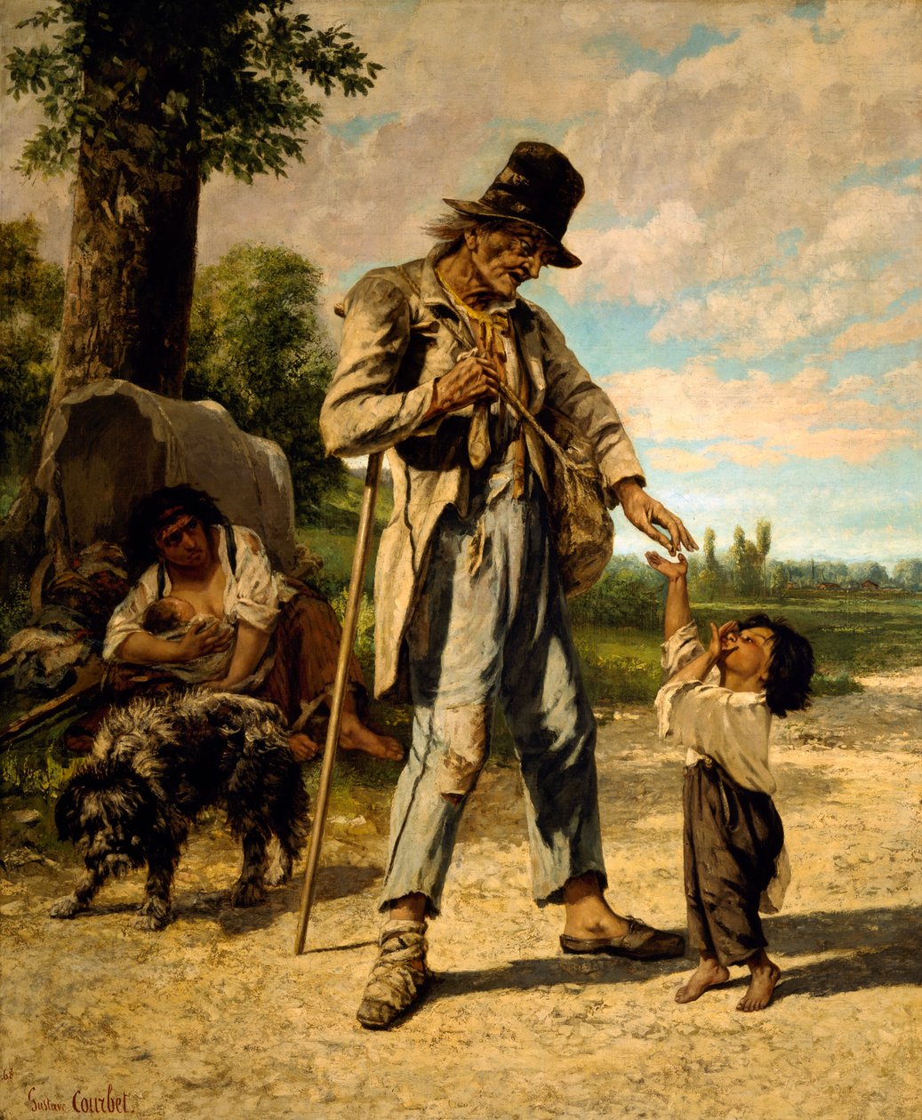 Bir Dilencinin Sadakaları (tuval üzerine yağlıboya) by Gustave Courbet