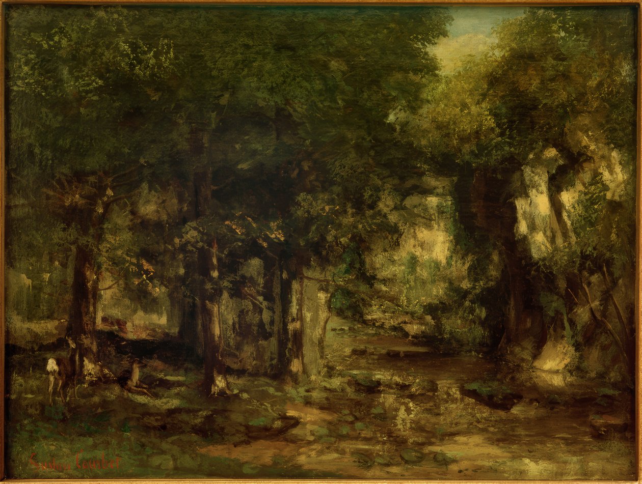 Plaisir-Fontaine akışında geyik teslimatı by Gustave Courbet