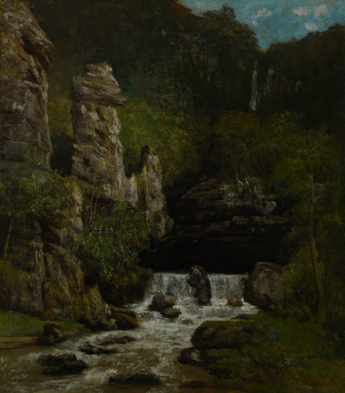 Şelaleli Manzara by Gustave Courbet