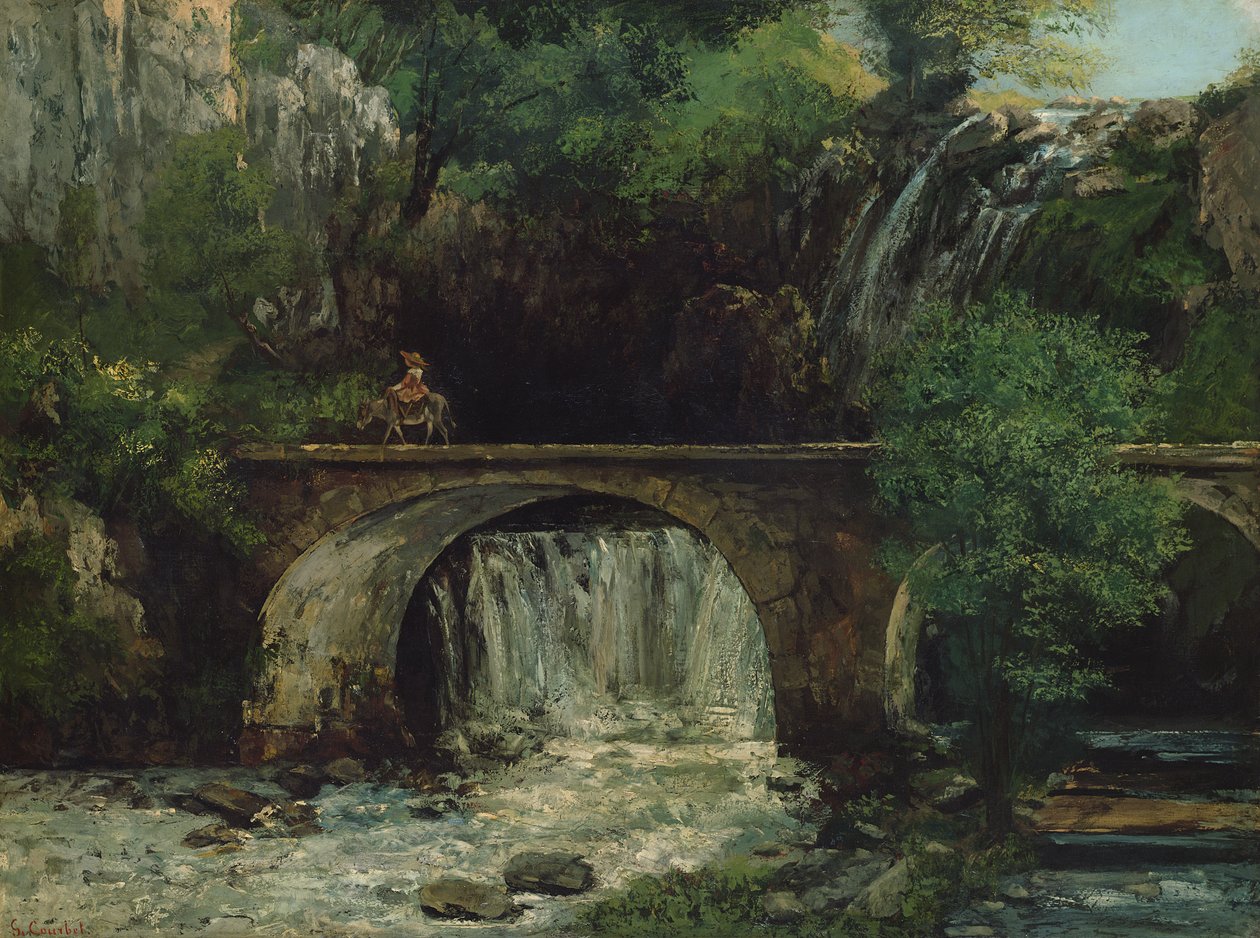 Köprü ile manzara by Gustave Courbet