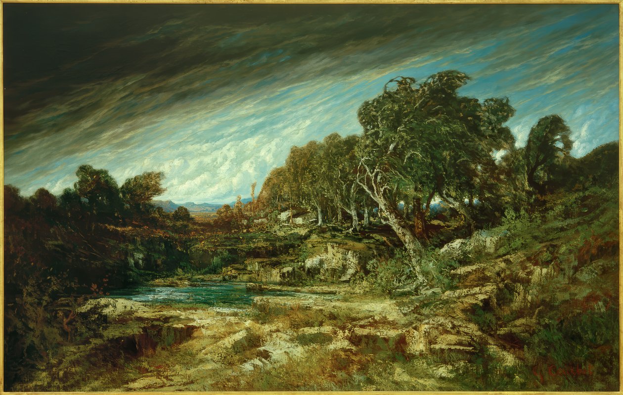 Rüzgar esintisi, Fontainebleau ormanı by Gustave Courbet