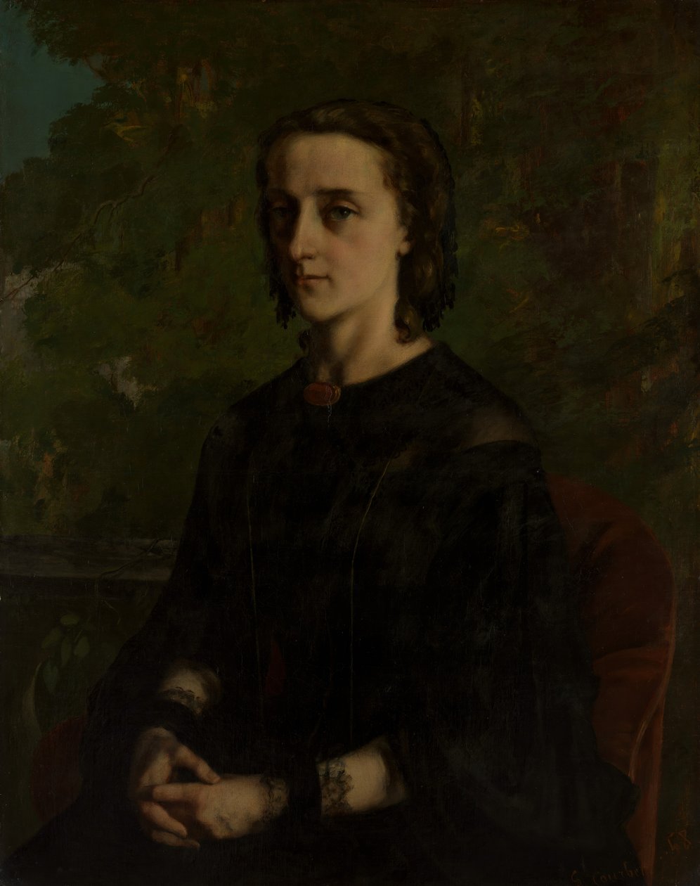 Madam Frederic Breyer Fanny Hélène Van Bruyssel, 1830-1894, 1858. by Gustave Courbet