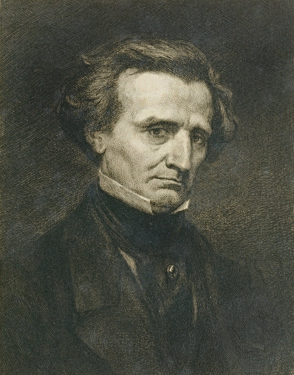 A. Gilbert tarafından kazınmış Hector Berlioz (1803-69) portresi, pub. 