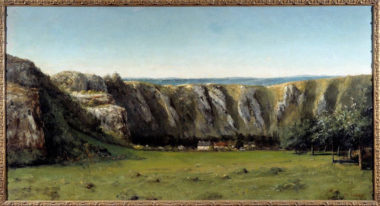 Flagey çevresindeki kayalık manzara. Gustave Courbet