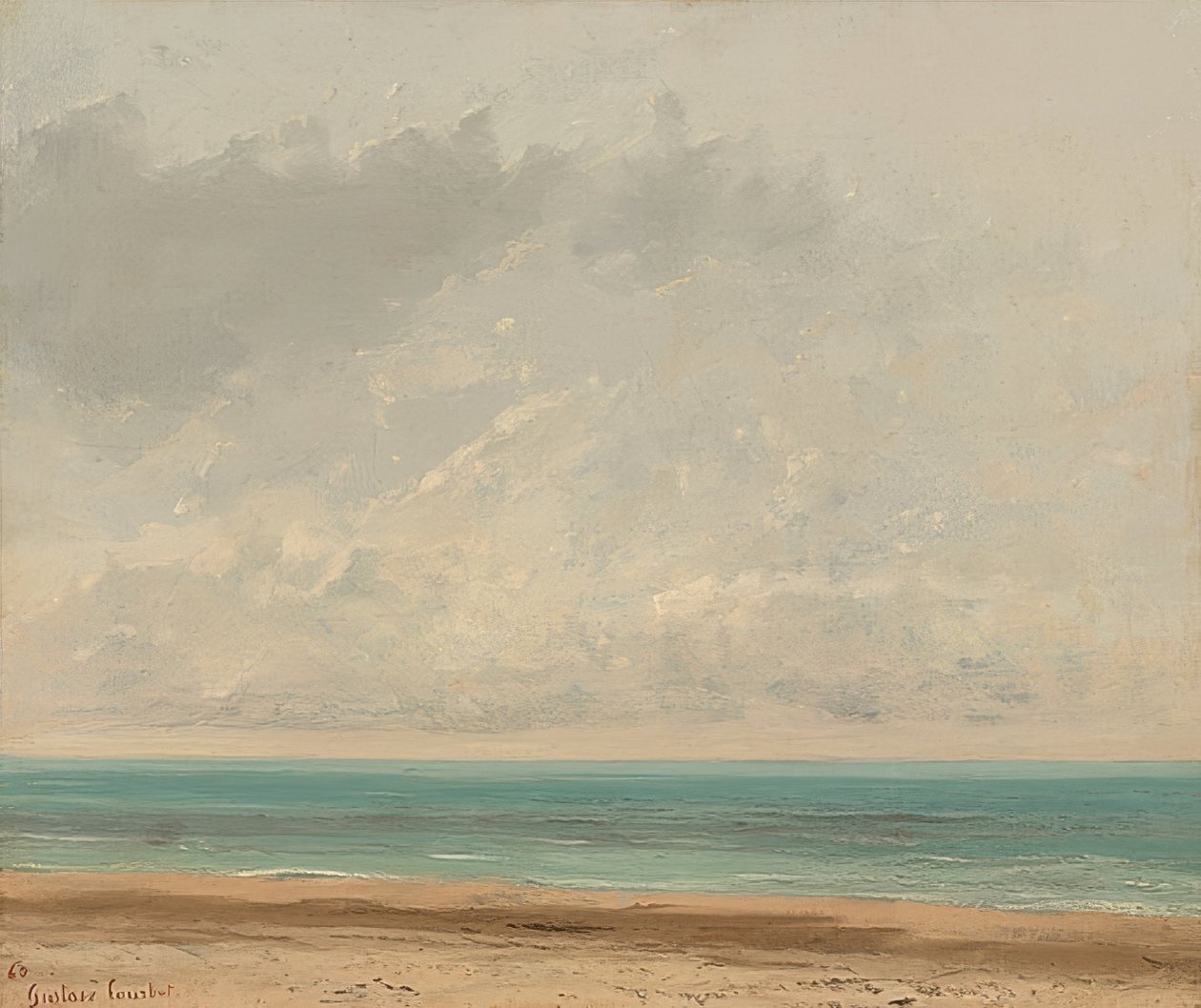 Durgun deniz. 1866 by Gustave Courbet