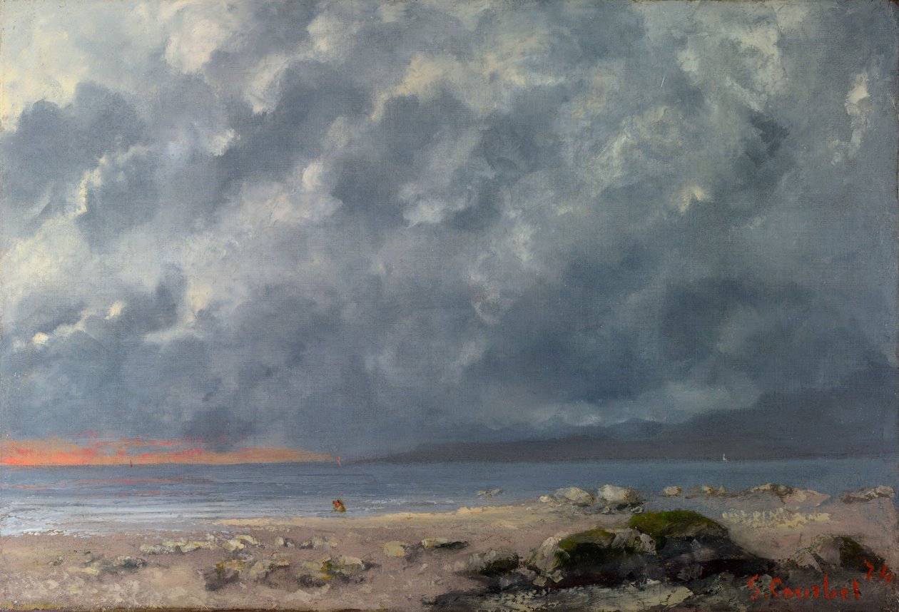 ""Plage de plage"" (Plaj Sahnesi) Tablo Gustave Courbet (1819-1877) - 1874 - Tuval üzerine yağlı boya Dim 38x55.5 cm National Gallery, Londra by Gustave Courbet