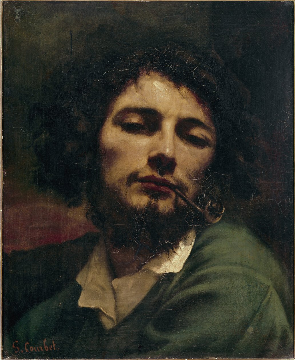 Gustave Courbet, Otoportre veya Borulu Adam Boyama by Gustave Courbet