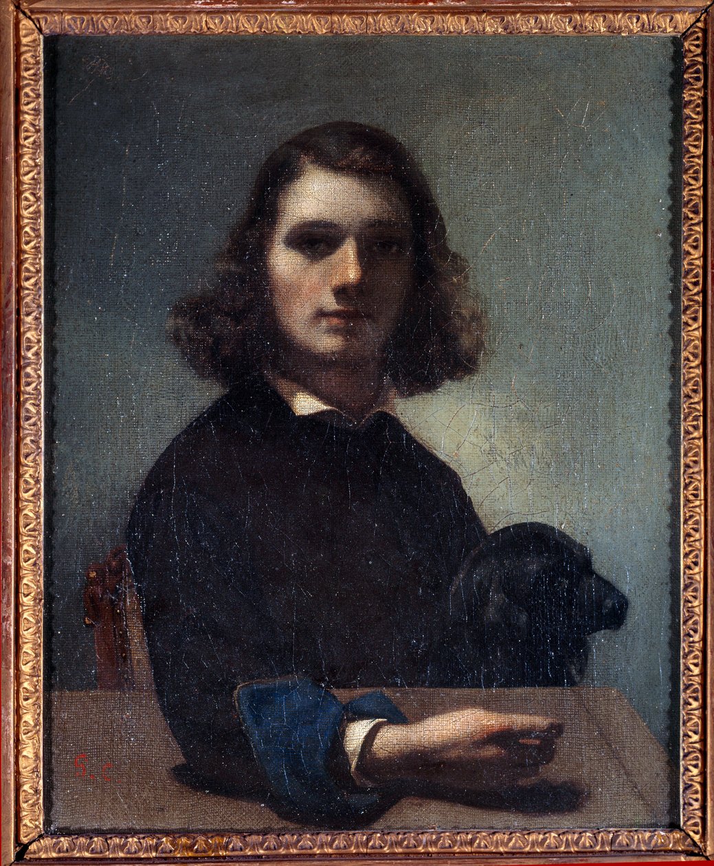 Kara Köpekli Otoportre Gustave Courbet (1819-1877) 19. yüzyıl Pontarlier, Musee des Beaux Arts. by Gustave Courbet