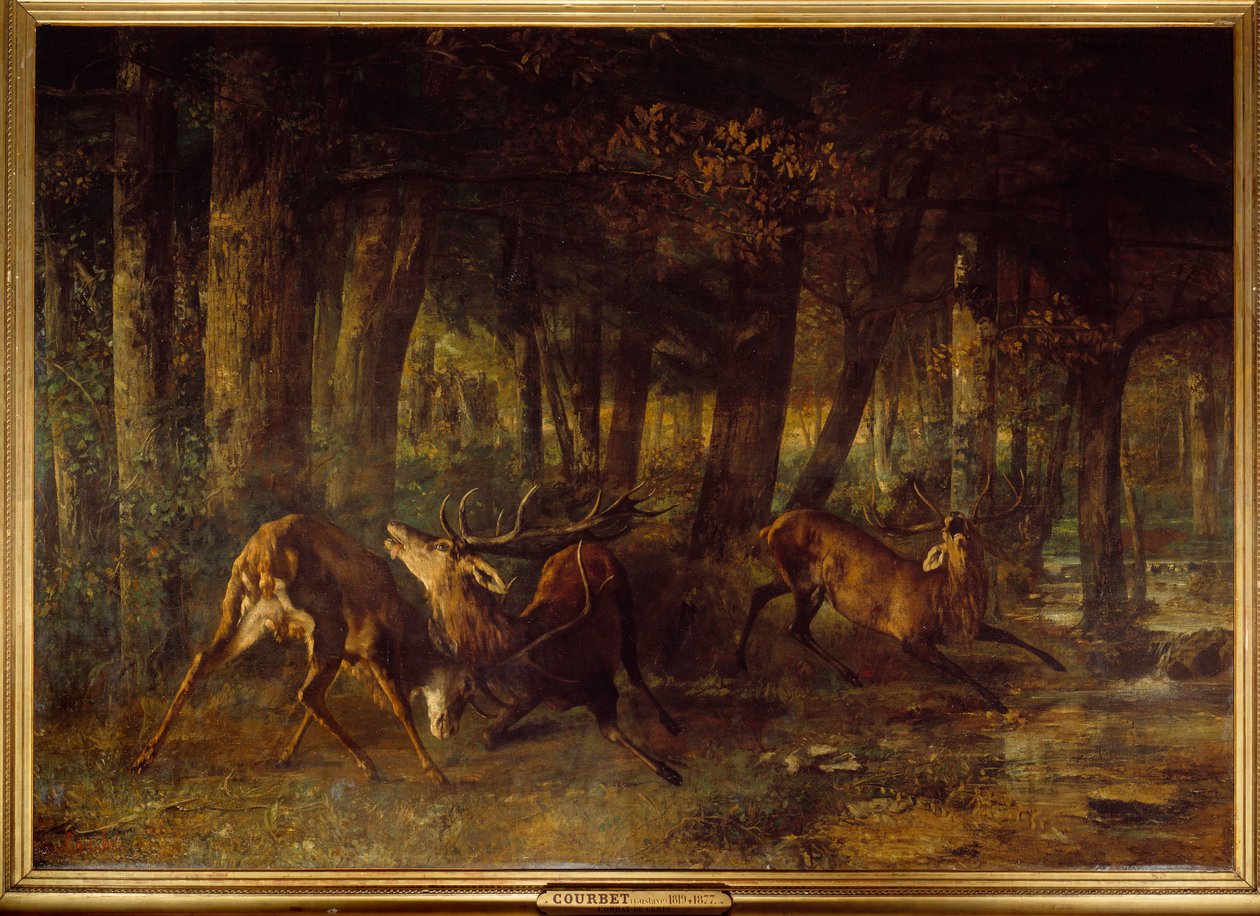 Bahar rutu, geyik dövüşü. Gustave Courbet