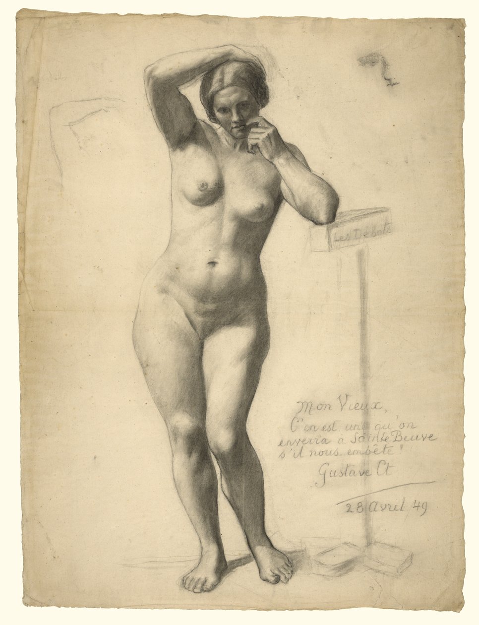 Ayakta Duran Çıplak Kadın by Gustave Courbet
