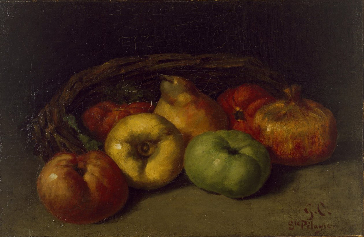 Elma, Armut ve Nar ile Natürmort by Gustave Courbet