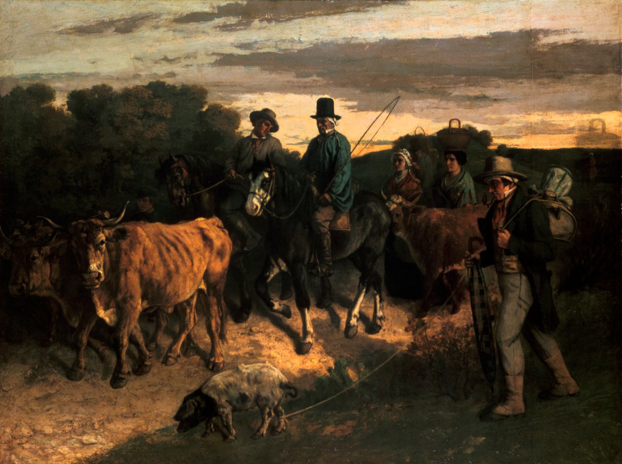 Flagey Çiftçileri Flagey Köylüleri, 1855 by Gustave Courbet