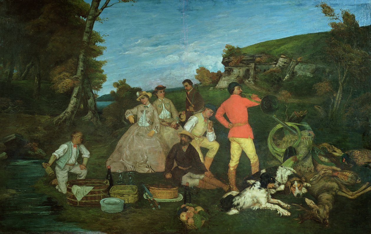 Avcı Pikniği by Gustave Courbet